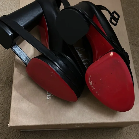 SOLD!!!Christian Louboutin Yasefir Belted Red Sole Platform Pumps - Picture 5 of 5